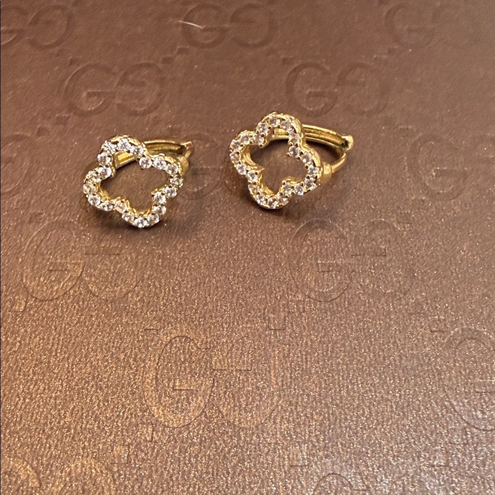 Elegant Gold and Silver Flower Earrings